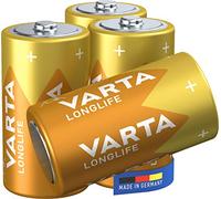 VARTA Longlife Batterie C Baby LR14 (pacco da 4) Batteria alcaline - Made in Germany - Ideali per telecomandi, radio, sveglie e orologi
