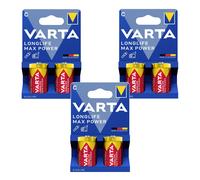 VARTA Longlife Max Power 2x batterie R14 C 1,5V Alcaline