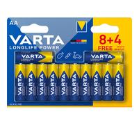 Batteria alcalina - AA x 8+4 Free - Longlife Power (LR6) [la confezione può variare] - Varta