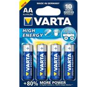 Varta Longlife, Batteria Alcalina, AA, Mignon LR6, 1.5V, Blister da 4, Made in Germany