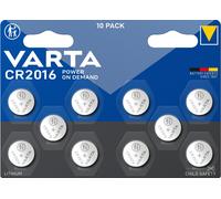 VARTA Pile a Bottone CR2016 al litio confezione da 10 Power on Demand Lithium 3V