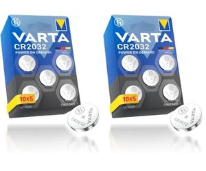 VARTA Pile a Bottone CR2032, confezione da 100, Power on Demand, Lithium, 3V, imballaggio sicuro per i bambini, per dispositivi Smart Home, chiavi dell'auto e altre applicazioni [Esclusivo su Amazon]