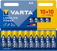 VARTA Longlife Power, Batteria alcalina, AA, Mignon, LR6, 1,5V, 10+10-pack, Made in Germany