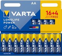 VARTA Pile AA, 16+4 (20 pezzi), Longlife Power, Alcaline, 1,5V, ideale per giocattoli, mouse wireless, torce elettriche, imballaggio riciclato al 90%, Made in Germany