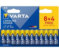 VARTA Longlife Power, Batteria Alcalina, AA, Mignon, LR6, 1,5V, 4-pack, Made in Germany