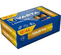 VARTA Pile AA, confezione da 12, Longlife, Alcaline, 1,5V, ideale per telecomandi, sveglie, radio, orologi da parete, imballaggio riciclato al 90%, Made in Germany