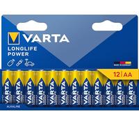 VARTA Longlife Power, Batteria alcalina, AA, Mignon, LR6, 1,5V, confezione da 12, Made in Germany
