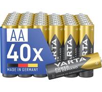VARTA Pile AA, confezione da 40, Power on Demand, Alcaline, 1,5V, confezione, per accessori computer, dispositivi Smart Home, Made in Germany Esclusivo su Amazon