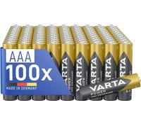 VARTA Pile AAA, confezione da 100, Power on Demand, Alcaline, 1,5V, confezione, per accessori computer, dispositivi Smart Home, Made in Germany Esclusivo su Amazon