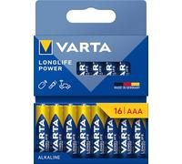 VARTA Pile AAA, confezione da 16, Longlife Power, Alcaline, 1,5V, ideale per giocattoli, mouse wireless, torce elettriche, imballaggio riciclato al 90%, Made in Germany