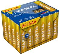 VARTA Pile AAA, confezione da 24, Longlife, Alcaline, 1,5V, ideale per telecomandi, sveglie, radio, orologi da parete, imballaggio riciclato al 90%, Made in Germany