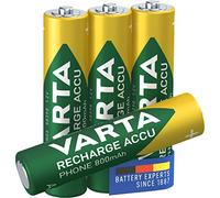 VARTA Pile AAA, ricaricabili, confezione da 4, Recharge Accu Phone, batteria ricaricabile, 800 mAh Ni-MH, pronte all'uso, adatte per telefoni cordless
