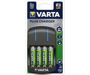 Varta Plug Charger 57647 Caricatore incl. 4x batteria ricaricabile AA 2100mAh