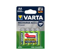 Varta Rechargeable Accu 2600mAh Pile Ricaricabili Stilo AA - Blister 4 Batterie
