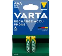 Varta Recharge Accu Phone AAA 800 mAh Blister da 2 (Batteria NiMH Accu, Micro, ricaricabile) Varta