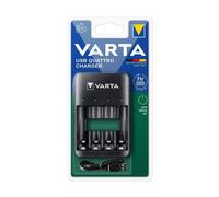 Varta USB Quattro AA AAA Ni-MH Caricabatterie 57652 con Micro USB