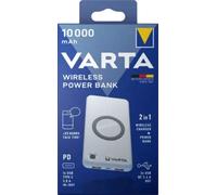 VARTA Wireless Potenza Banca 57913 10000Mah & Caricabatterie Porta USB Bianco