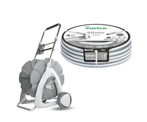 Vartco Silver TFS set: tubo 1/2" 20m + carrello avvolgitubo con ruote