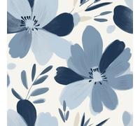 VaryFloral Carta da parati adesiva floreale 30,5 cm x 300 cm beige floreale carta da contatto blu navy margherita retro adesivo in plastica acquerello adesivo da cucina vinile adesivo da parete in