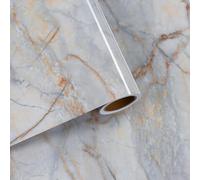 VaryFloral Carta da Parati Effetto Marmo 30cmx300cm Pellicola Adesiva per Mobili Lucido Carta Parati Adesiva Muro Ciano Addensato Rivestimento per Mobili Cassetto Armadio