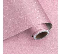 VaryPaper Carta da Parati Autoadesiva Glitterata Rosa 40cmx200cm Adesivi Decorativi per Mobili Pellicola Adesiva Glitterata Carta da Parati Camera Letto Soggiorno Armadio Progetto Artigianale