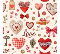 VaryPaper Carta da parati autoadesiva in stile vintage romantico, beige, a forma di cuore, retro adesivo, in plastica, 44,5 x 200 cm, per ragazze, camera da letto, corridoio, armadi, mensole