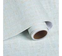 VaryPaper Carta da Parati in Tessuto Blu e Oro 40cmx200cm Adesiva per Muro e Mobili Effetto Lino Camera da Letto Bagno Impermeabile Armadi