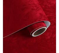 VaryPaper Carta da Parati in Tessuto Velluto Rosso 40cmx200cm Pellicola Adesiva per Mobili Fodera per Cassetti in Morbido Velluto Carta Adesiva per Armadio Confezione Regalo Scaffali Portagioie