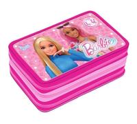 VARZI Astuccio 3 Scomparti 3D Bambini, Per Barbie Fan, Triplo Riempito, 44 Accessori Scuola Elementare Bambina, 3 Zip, 20 Centimetri