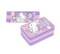 VARZI Astuccio 3 zip Hello Kitty per la scuola: pratico, spazioso e colorato, ideale per organizzare penne, matite e accessori scolastici, per ogni amante di Hello kitty 1956