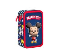 VARZI Astuccio 3 Zip Squishy Per Fan Di Topolino Con 18 Pennarelli E 18 Pastelli Giotto Completo Per Scuola Elementare Idea Regalo