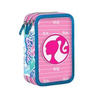 VARZI Astuccio 3 Zip Squishy Rosa Con 18 Pennarelli E 18 Pastelli Giotto Completo Per Scuola Elementare Media Idea Regalo Per Barbie Fan