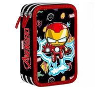 VARZI Astuccio 3 Zip Squishy Supereroi Con 18 Pennarelli E 18 Pastelli Completo Per Scuola Elementare Media Idea Regalo Per Avengers Fan