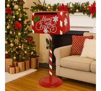 VARZI Cassetta delle Lettere da Terra in Ferro 89cm con Decorazioni Natalizie, Elegante e Scenografica, Ideale per Ingressi, Vetrine, Eventi e Allestimenti a Tema 1956