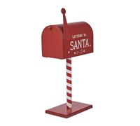 VARZI Cassetta Postale Natalizia Rossa - Decorazione da Interno in Metallo - Idea Regalo Natalizia Originale (Letter To Santa 30 cm)