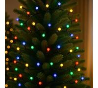 VARZI Catena Luminosa LED Cherry Multicolore da Esterno con 500 Luci, 8 Effetti Luce, Timer e Cavo Nero, Decorazione Natalizia Colorata 1100cm 1956