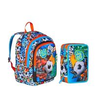 VARZI School Pack Zaino Advanced Più Astuccio Completo 3 Zip Tinypatch Boy