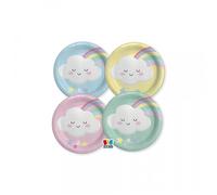 VARZI Selezione Cartoleri Piatti Di Carta Piani Arcobaleno Ø18cm 8pz.