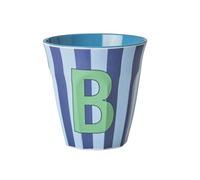 VARZI Selezione Cartoleria 1956 Rice Bicchiere Melamina Lettera B Striscie Blu