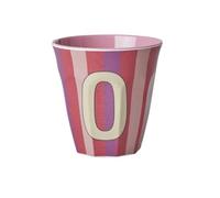 VARZI Selezione Cartoleria 1956 Rice Bicchiere Melamina Lettera O Striscie Rosa E Viola