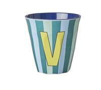 VARZI Selezione Cartoleria 1956 Rice Bicchiere Melamina Lettera V Striscie Blu E Verde