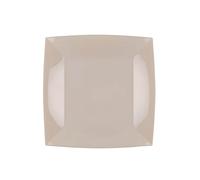 VARZI Set 15 Piatti Fondi Di Plastica Quadrati 8cm 1956 (Grigio Tortora)