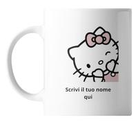 VARZI Tazza Hello Kitty Personalizzabile, Idea Regalo Bambina, Diverse Stampe, Possibilità di Aggiungere il Tuo Nome 1956 (Fantasia 4)