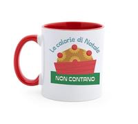 VARZI Tazza Natalizia 350ml in Ceramica con Manico Colorato - Mug Tema Natale Vari Modelli - Idea Regalo Feste, Colazioni e Cioccolata Calda (Fantasia 1)