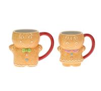 VARZI Tazza Natalizia In Ceramica Omino Di Pan Di Zenzero 10cm Con Dettagli Colorati - Idea Regalo Natalizia Dolce E Decorativa