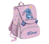 VARZI Zaino Scuola Estensibile Stitch Bambini Ragazzi Elementari o Medie con Tasche Multiple e Spallacci Regolabili, Pratico e Versatile Rosa - + Penna Omaggio