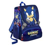 VARZI Zaino Sdoppiabile Sonic Scuola : Stile e Velocità in Ogni Avventura, Versatile e Funzionale per Giovani Fan del Blu Eroe! Con Penna Omaggio