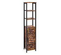 VASAGLE Armadietto Autoportante con 3 Ripiani, 37 x 30 x 167 cm | Scaffale Mobiletto da Bagno, Credenza in Stile Industriale, Alto e Multifunzionale, Vintage, Collezione HANIS LSC37BX