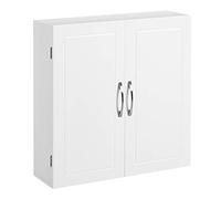 VASAGLE Armadietto Pensile da Bagno, Mobile Bagno Sospeso, 18 x 60 x 60 cm, Mobiletto da Parete con Ripiani Regolabili, Bianco Nuvola BBC320W01