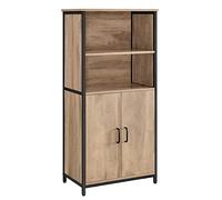 VASAGLE Armadietto portaoggetti autoportante, armadio, libreria, 2 ripiani e un armadio con ripiano regolabile, telaio in acciaio, per soggiorno, cucina, home office, rovere tostato e nero LSC066B50